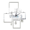 DIY Wall Clock 3D Creative Living Room Silent Mirror   silver - Mega Save Wholesale & Retail
