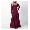 Dress Muslim Women Garments Middle East   wine red   M