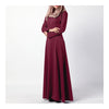 Dress Muslim Women Garments Middle East   wine red   M