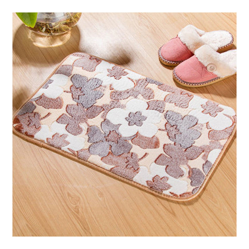 Thick Coral Fleece Ground Floor Foot Door Mat grey maple - Mega Save Wholesale & Retail - 1