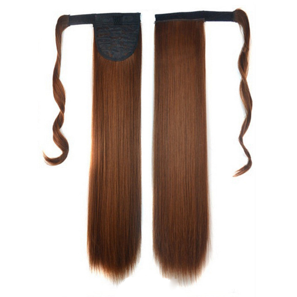 Magic Tape Wig Horsetail Long Straight Hair light brown - Mega Save Wholesale & Retail