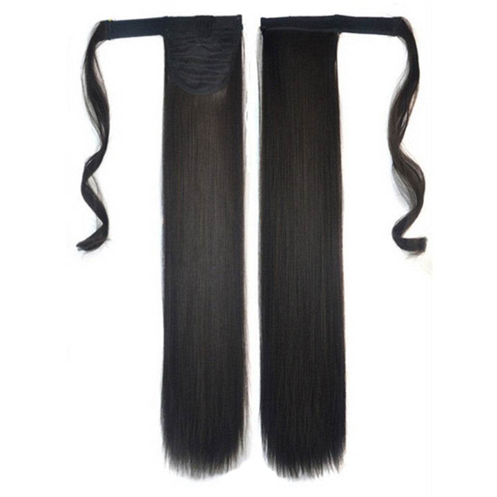 Magic Tape Wig Horsetail Long Straight Hair brown black