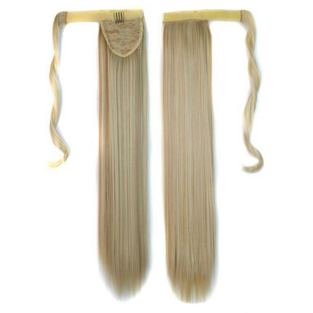 Magic Tape Wig Horsetail Long Straight Hair 613H16#
