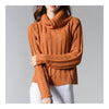 Solid Color High Collar Knitwear Sweater   yellow   S - Mega Save Wholesale & Retail - 1