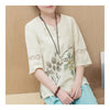 Han Chinese Clothing Improved Cotton&Flax Top Wear   beige   M - Mega Save Wholesale & Retail - 1
