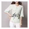Han Chinese Clothing Improved Cotton&Flax Top Wear   light green  M - Mega Save Wholesale & Retail - 1