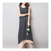 Cotton&Flax Dress Loose Vest Skirt   grey   M - Mega Save Wholesale & Retail - 3
