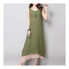 Cotton&Flax Dress Loose Vest Skirt   dark green   M - Mega Save Wholesale & Retail - 1
