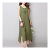 Cotton&Flax Dress Loose Vest Skirt   dark green   M - Mega Save Wholesale & Retail - 2