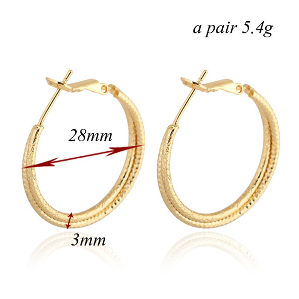 18K Gold Platinum Galvanized Earrings   rose golden - Mega Save Wholesale & Retail - 4