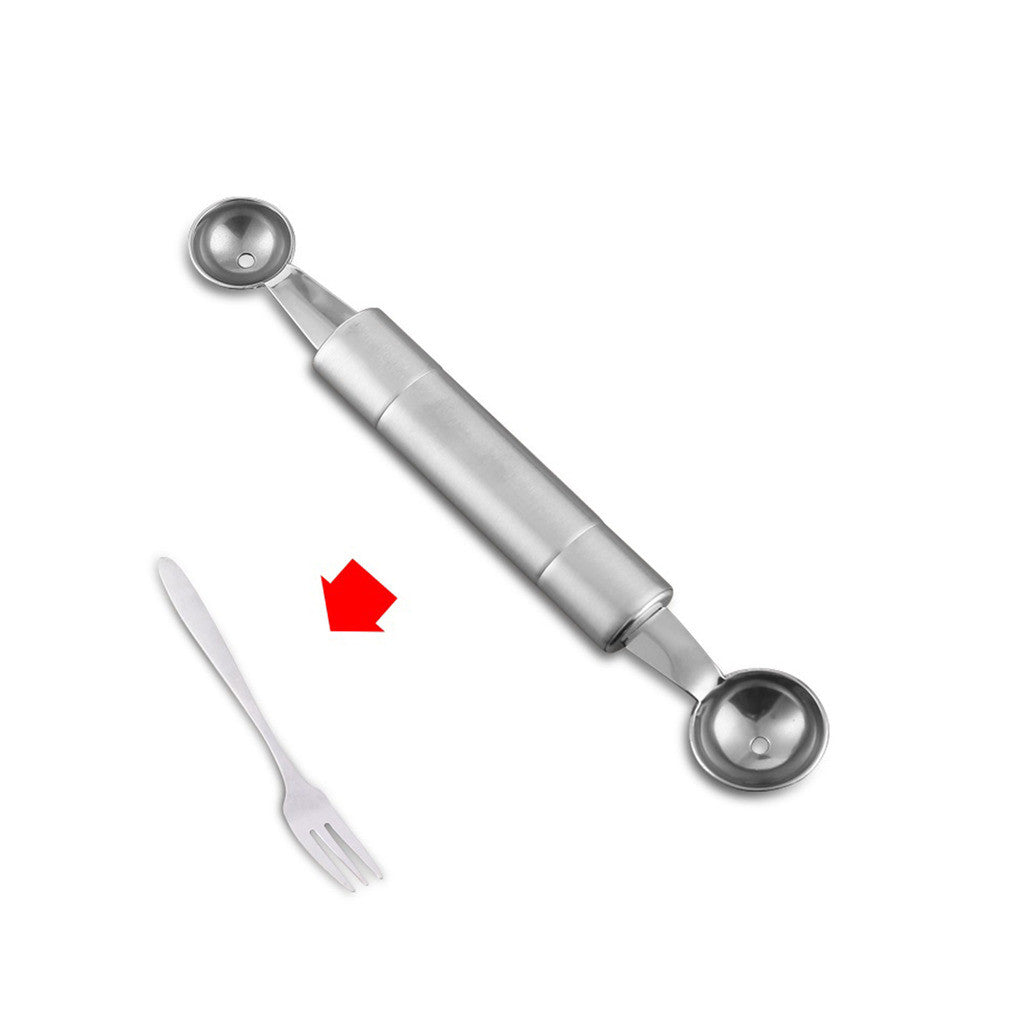 With a guarantee to pay compensations bad fruit carving knife fruit watermelon spoon to dig the ball spoon fruit watermelon spoon to dig the ball is stainless steel   Double - Mega Save Wholesale & Retail