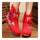 Vintage Beijing Cloth Shoes Embroidered Boots red - Mega Save Wholesale & Retail - 3