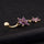 Flower Zircon Long Navel Buckle Ring    gold plated purple zircon - Mega Save Wholesale & Retail - 3