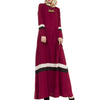 Muslim Motley Floor-length Long Dress   wine red