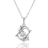 Dolphin Pendant 18K Gold Platinum Plated Diamanted with Austrian Zircon Necklace   white - Mega Save Wholesale & Retail - 1