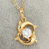 Dolphin Pendant 18K Gold Platinum Plated Diamanted with Austrian Zircon Necklace   yellow - Mega Save Wholesale & Retail - 2