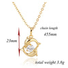 Dolphin Pendant 18K Gold Platinum Plated Diamanted with Austrian Zircon Necklace   white - Mega Save Wholesale & Retail - 4