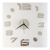 Digit Mirror Casual Wall Clock Decoration Sticking   silver - Mega Save Wholesale & Retail