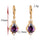 Zircon Earrings 18K Gold Galvanized   red - Mega Save Wholesale & Retail - 5