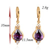 Zircon Earrings 18K Gold Galvanized   purple - Mega Save Wholesale & Retail - 4