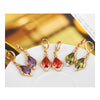 Zircon Earrings 18K Gold Galvanized   red - Mega Save Wholesale & Retail - 4