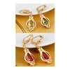 Zircon Earrings 18K Gold Galvanized   red - Mega Save Wholesale & Retail - 3
