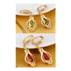 Zircon Earrings 18K Gold Galvanized   purple - Mega Save Wholesale & Retail - 2