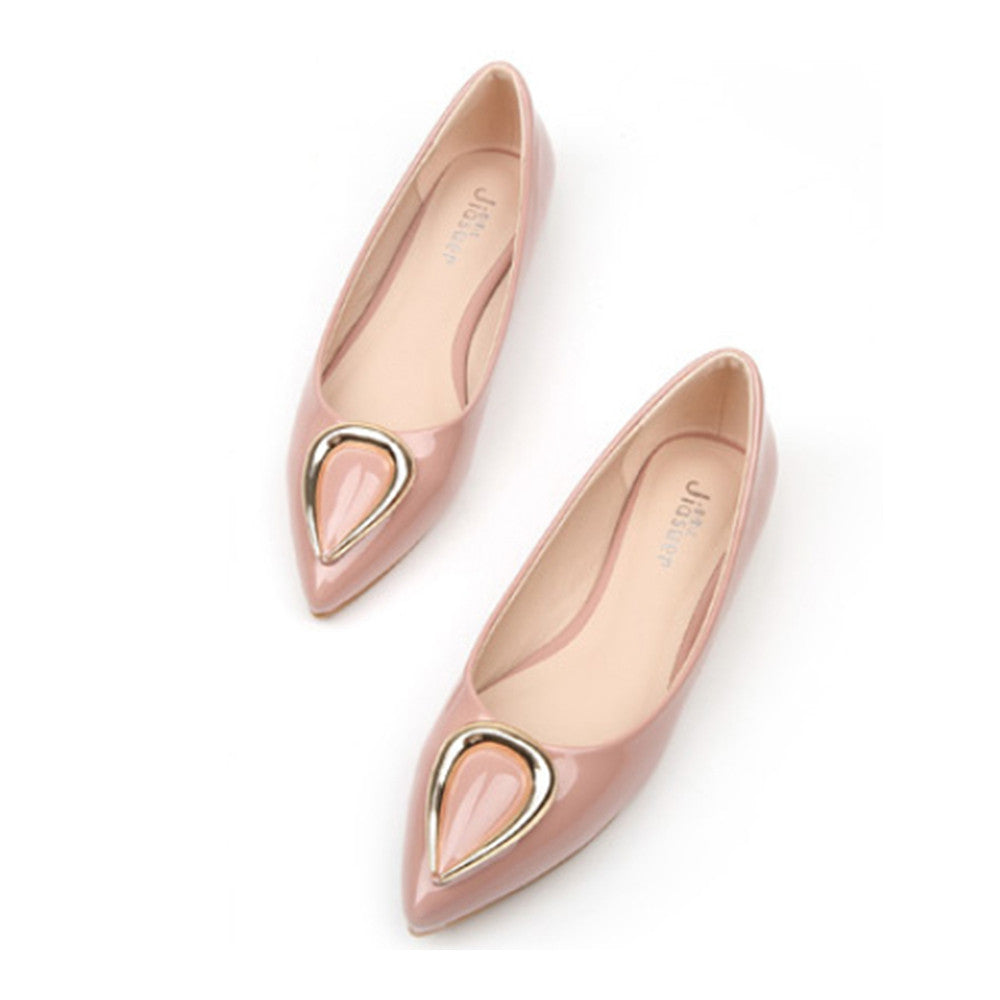 Ox Horn Metal Pointed Low-cut Women Thin Shoes  pink - Mega Save Wholesale & Retail - 2