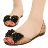 Rhinestone Bowknot Jelly Shoes Peep-toe Sandals Beads Beach  black  35 - Mega Save Wholesale & Retail