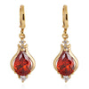 Zircon Earrings 18K Gold Galvanized   red - Mega Save Wholesale & Retail - 1