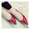 Ox Horn Metal Pointed Low-cut Women Thin Shoes  red - Mega Save Wholesale & Retail - 2