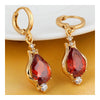 Zircon Earrings 18K Gold Galvanized   red - Mega Save Wholesale & Retail - 2