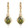 Zircon Earrings 18K Gold Galvanized   green - Mega Save Wholesale & Retail - 1