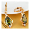 Zircon Earrings 18K Gold Galvanized   green - Mega Save Wholesale & Retail - 2