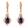 Zircon Earrings 18K Gold Galvanized   purple - Mega Save Wholesale & Retail - 1