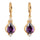 Zircon Earrings 18K Gold Galvanized   purple - Mega Save Wholesale & Retail - 1