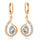 Fake Gold Earrings 18K    gold plated white zircon - Mega Save Wholesale & Retail - 1