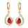Fake Gold Earrings 18K     gold plated red zircon - Mega Save Wholesale & Retail - 1