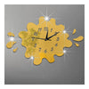 Mirror Wall Clock Creative Waterdrop Sticking   golden - Mega Save Wholesale & Retail