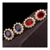 Vintage Court Big Gem Ear Studs    platinum plated blue zircon - Mega Save Wholesale & Retail - 5