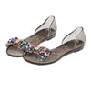 Bowknot Dot Transparent Jelly Shoes Peep-toe Sandals Beach   black - Mega Save Wholesale & Retail