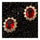Vintage Court Big Gem Ear Studs   gold plated red zircon - Mega Save Wholesale & Retail - 3