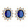 Vintage Court Big Gem Ear Studs    platinum plated blue zircon - Mega Save Wholesale & Retail - 1