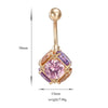 Colorful Square Emulational Crystal Ball Navel Ring Buckle Body Puncture   gold plated colorful zircon - Mega Save Wholesale & Retail - 5