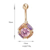 Colorful Square Emulational Crystal Ball Navel Ring Buckle Body Puncture    gold plated white zircon - Mega Save Wholesale & Retail - 5