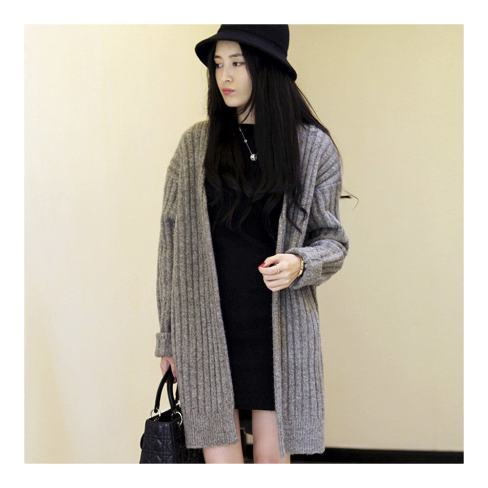 Knitwear Sweater Woman Slim Cardigan   grey - Mega Save Wholesale & Retail - 1