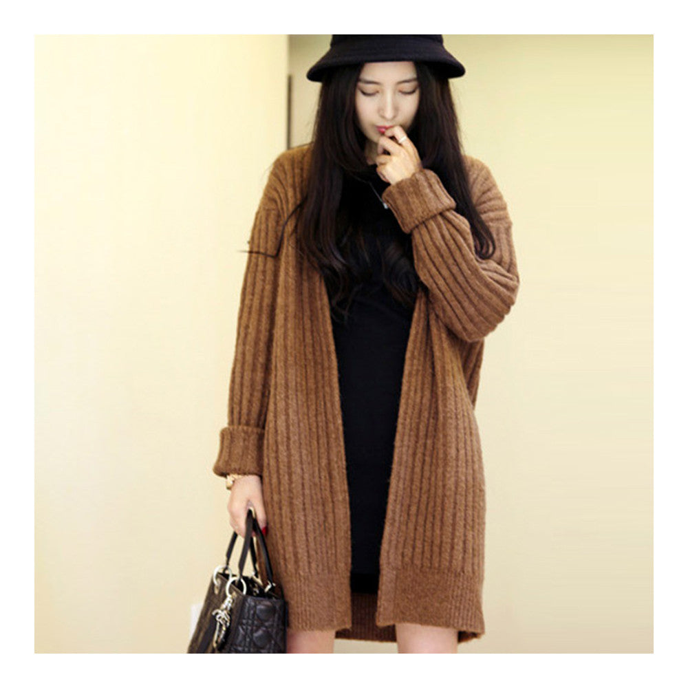 Knitwear Sweater Woman Slim Cardigan   camel - Mega Save Wholesale & Retail - 1