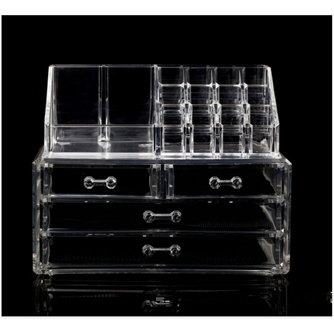 Clear Acrylic Makeup Cosmetics Jewelry Organizer Display Box Storage - Mega Save Wholesale & Retail - 1