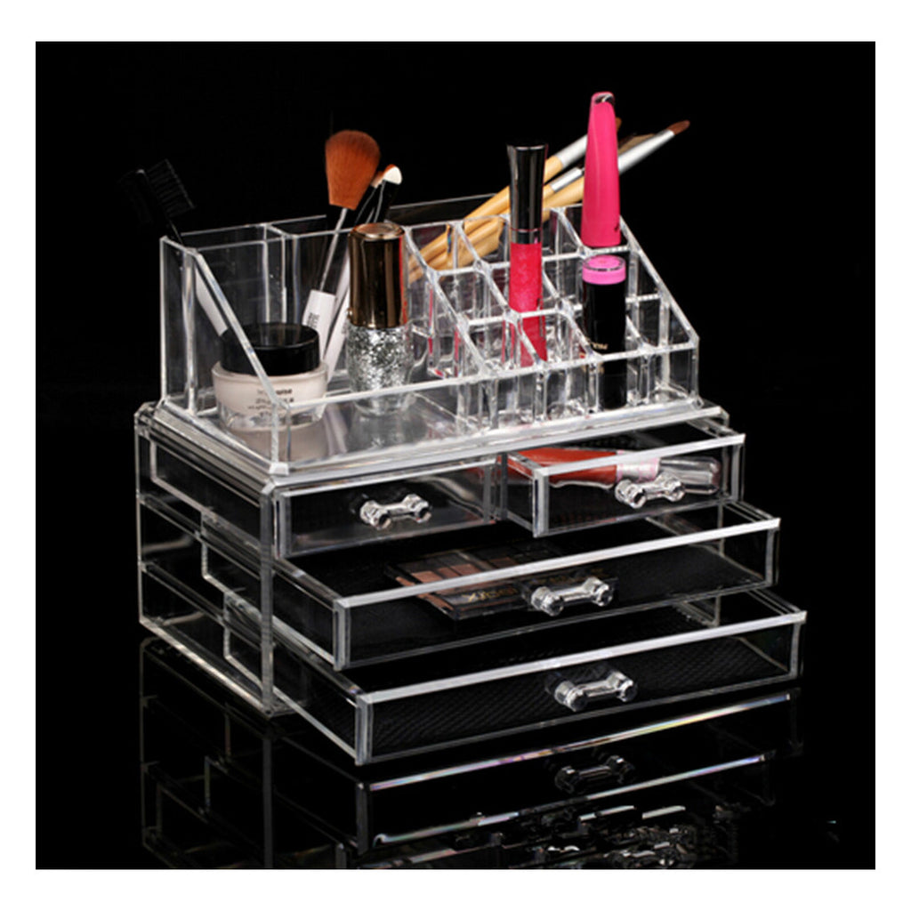 Clear Acrylic Makeup Cosmetics Jewelry Organizer Display Box Storage - Mega Save Wholesale & Retail - 2