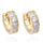 18K Gold Galvanized Zircon Earrings    gold plated white zircon - Mega Save Wholesale & Retail - 1